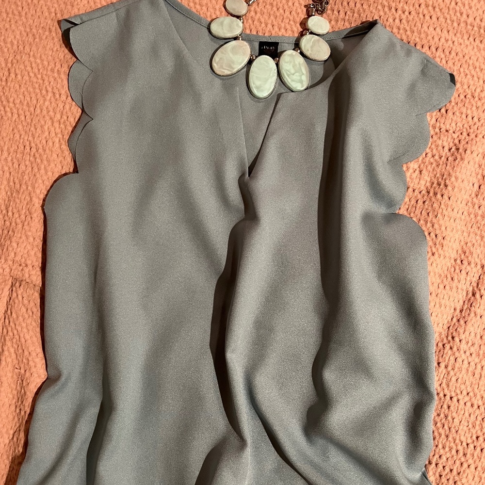 Scalloped Sleeve Blouse